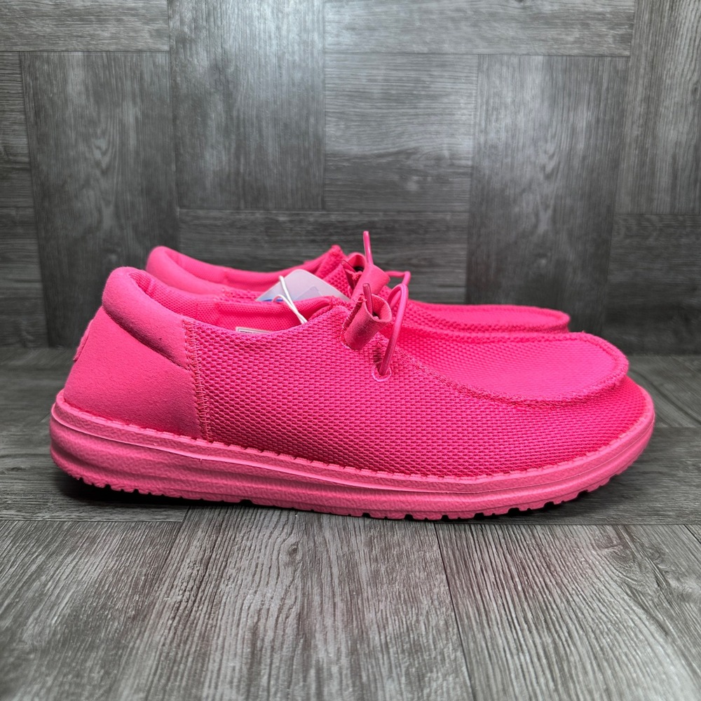 Hey Dude Wendy Funk Mono Wide Women Size 9 Electric Pink Mesh Slip On NEW